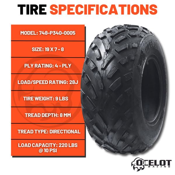 19x7-8 All Terrain 4-Ply ATV Tires K3666