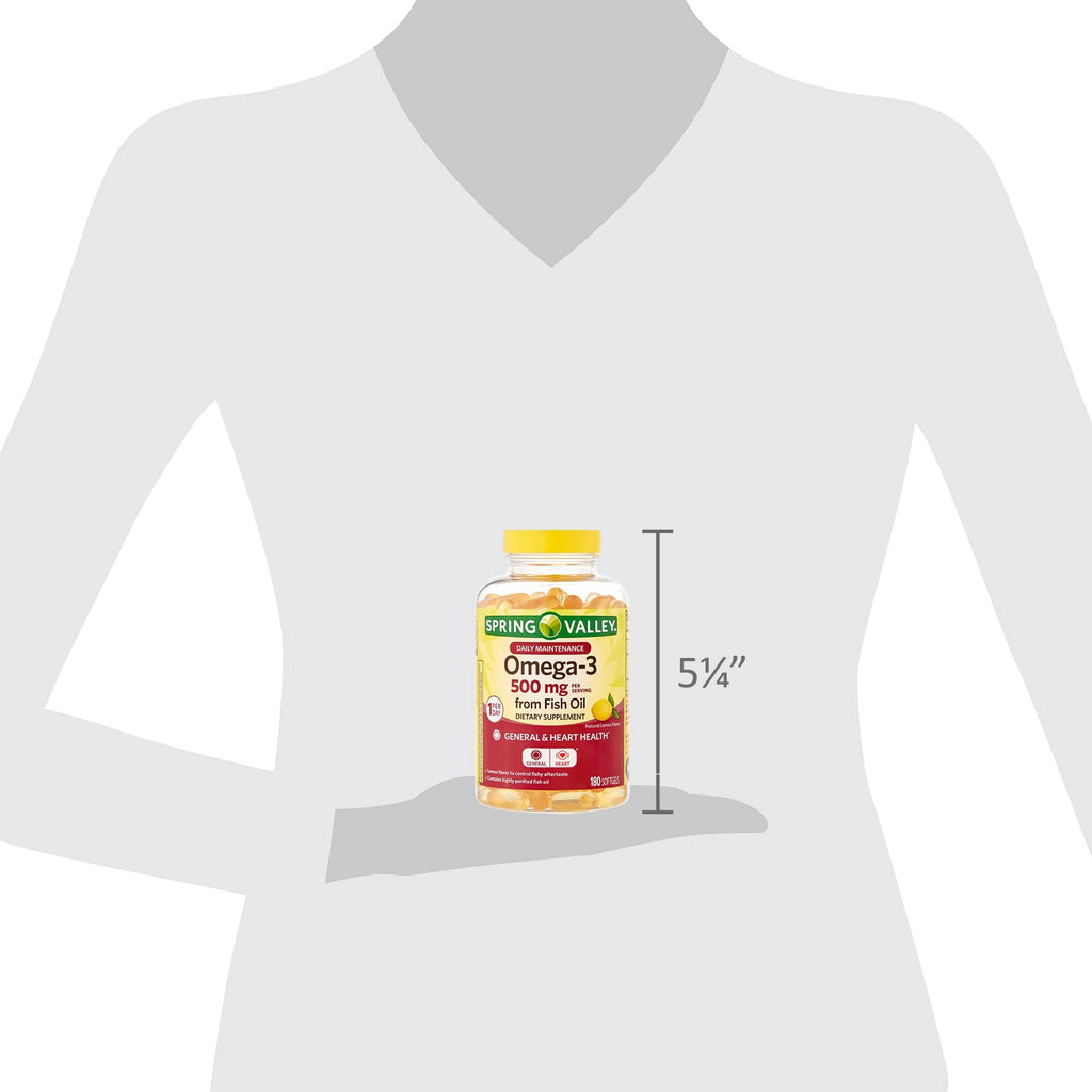 Omega-3 500 mg Fish Oil Dietary Supplements U42391