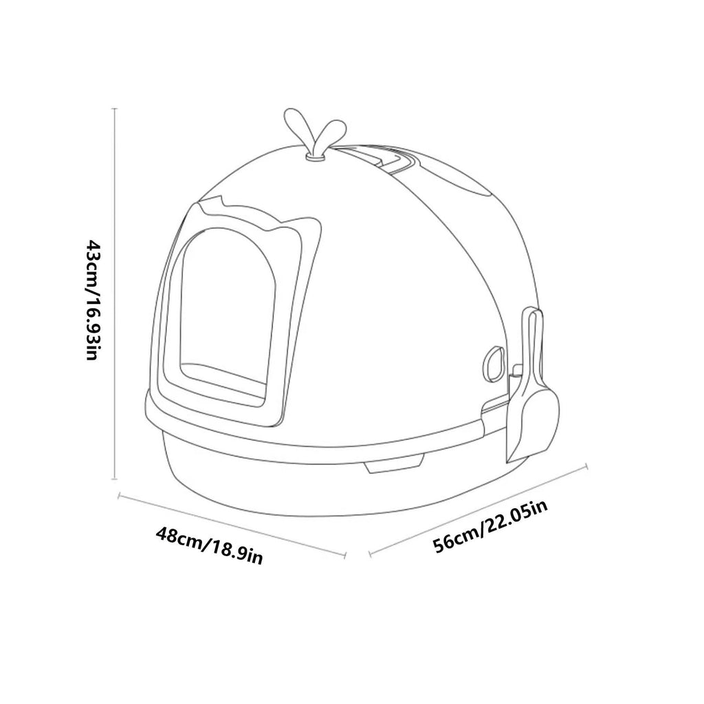 Covered Cat Litter Box with Scoop T61555