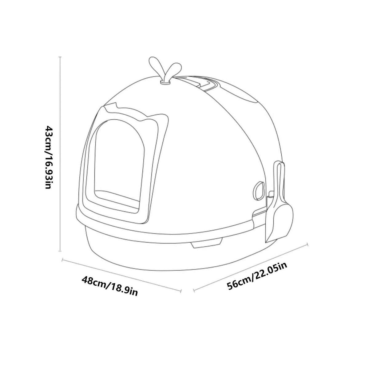 Covered Cat Litter Box with Scoop T61555