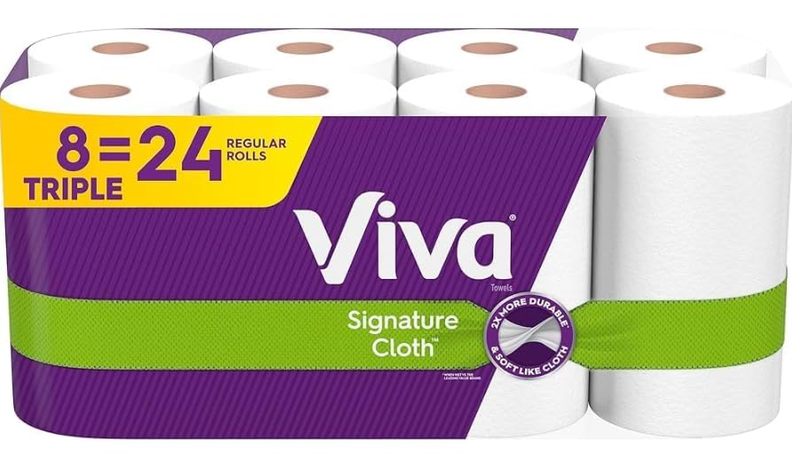 Cloth Paper Towels, 8 Triple Rolls Z8633
