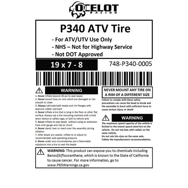19x7-8 All Terrain 4-Ply ATV Tires K3666