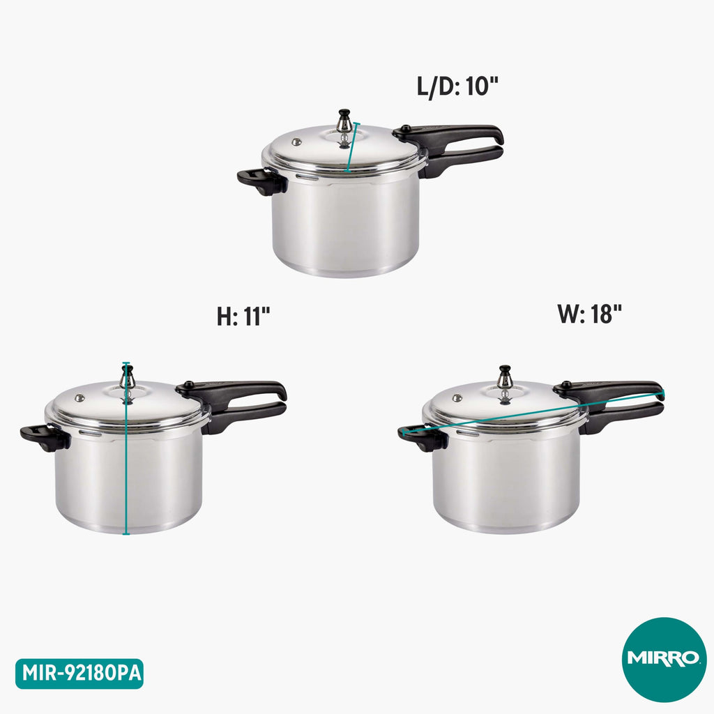 Polished Aluminum 8-Quart Pressure Cooker U6417