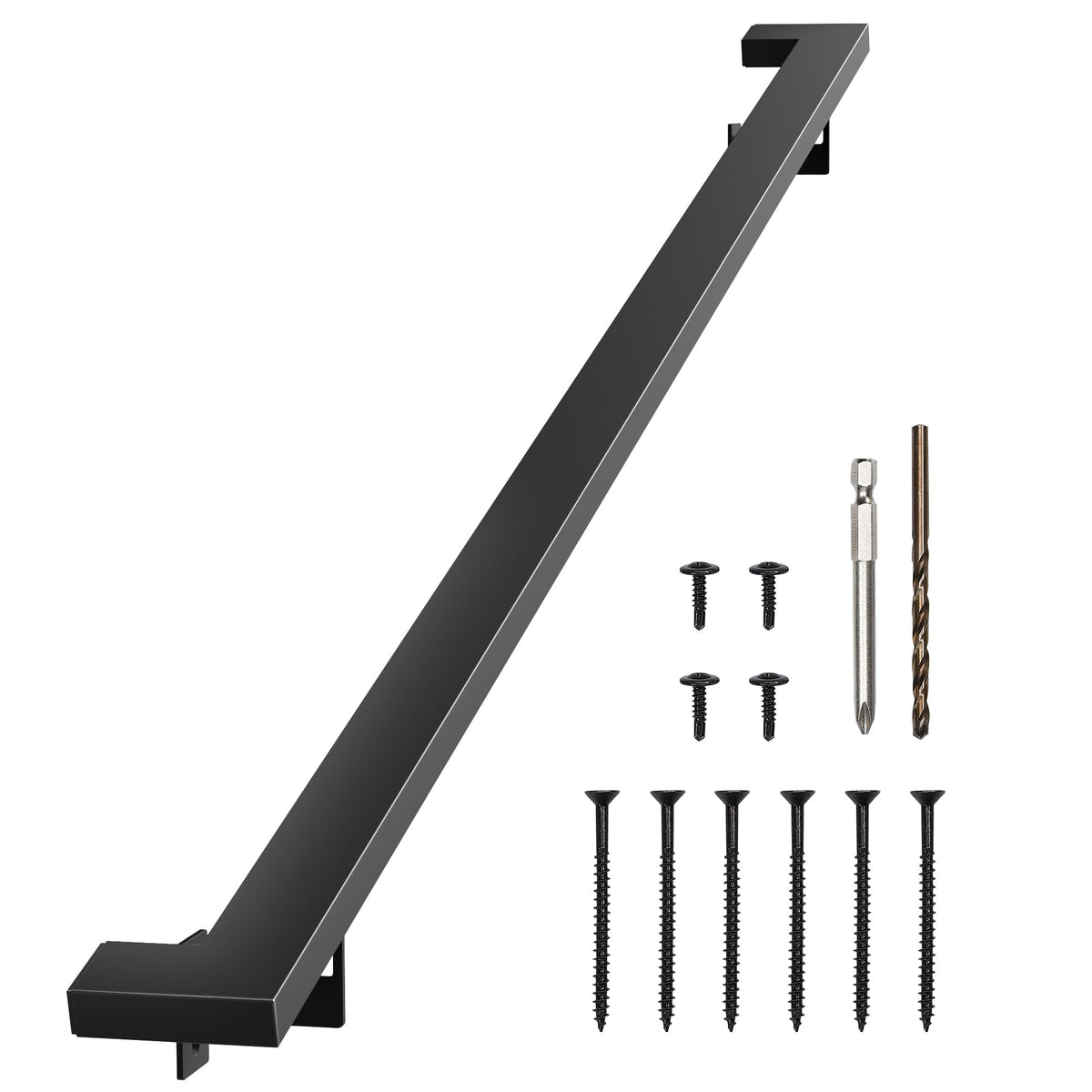 Black 6FT Aluminum Handrail T615296