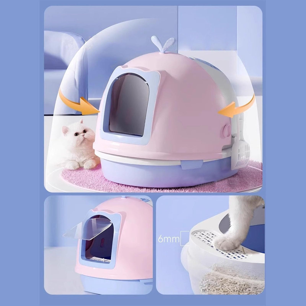 Covered Cat Litter Box with Scoop T61555
