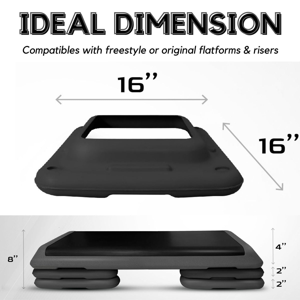 16"x16" Adjustable Risers for Aerobic Step Platform (Pair) T688974