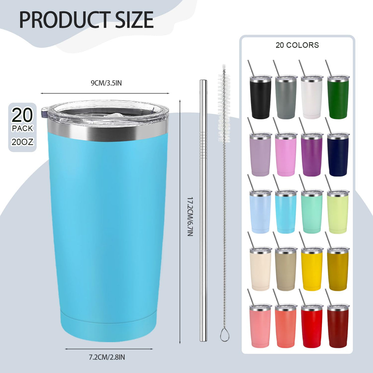 20 Pack Stainless Steel Insulated Tumbler P644