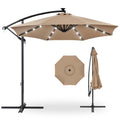 10ft Solar LED Offset Cantilever Patio Umbrella T390853