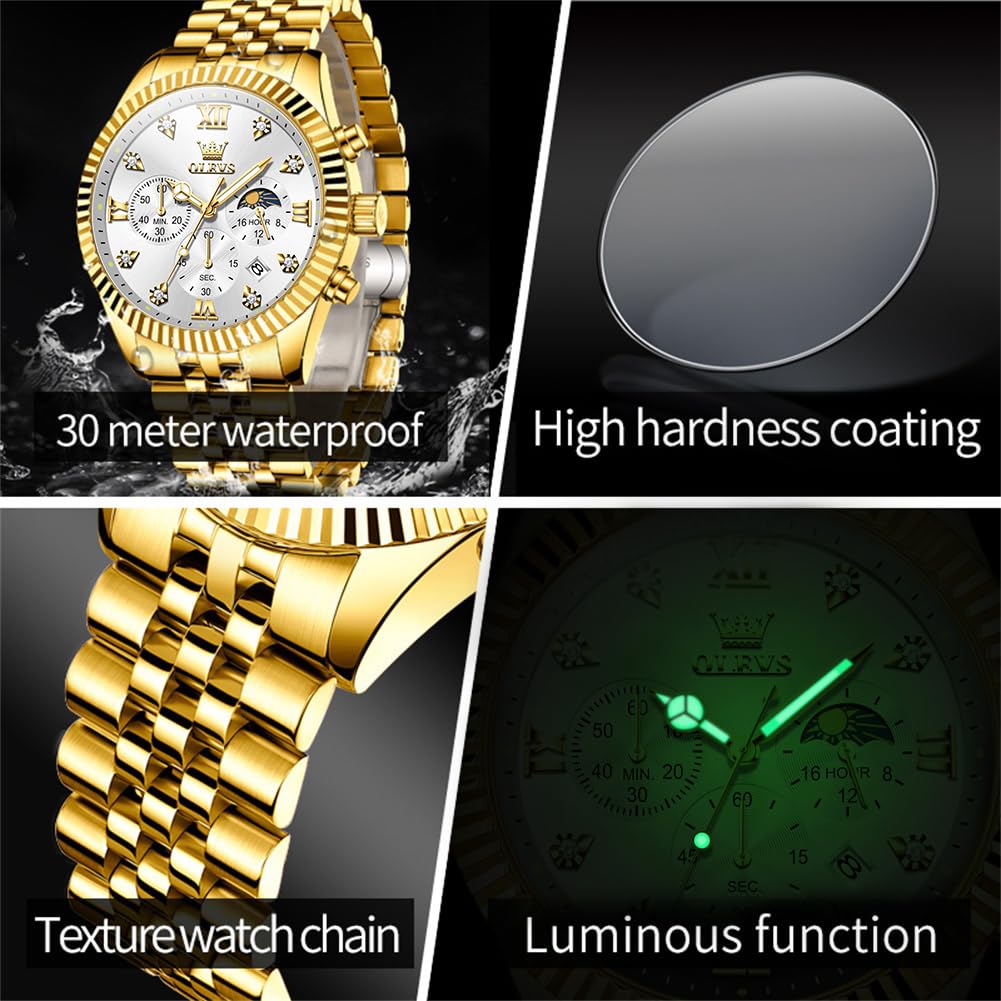 Men Quartz Stainless Steel Waterproof Luminous Watch E79424