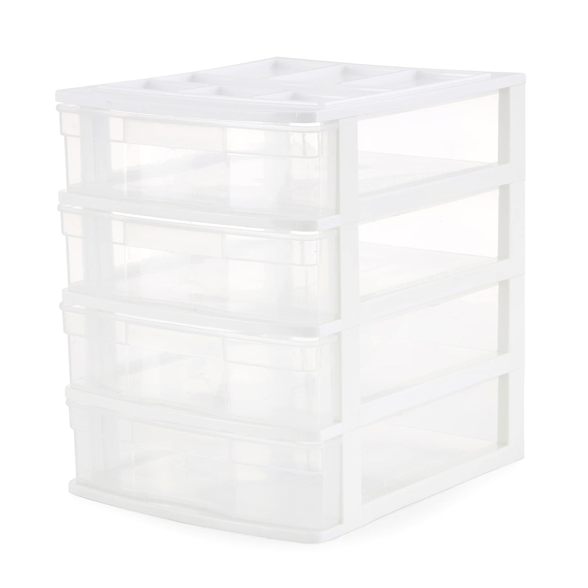 4-Tier White Plastic Drawer Organizer C910