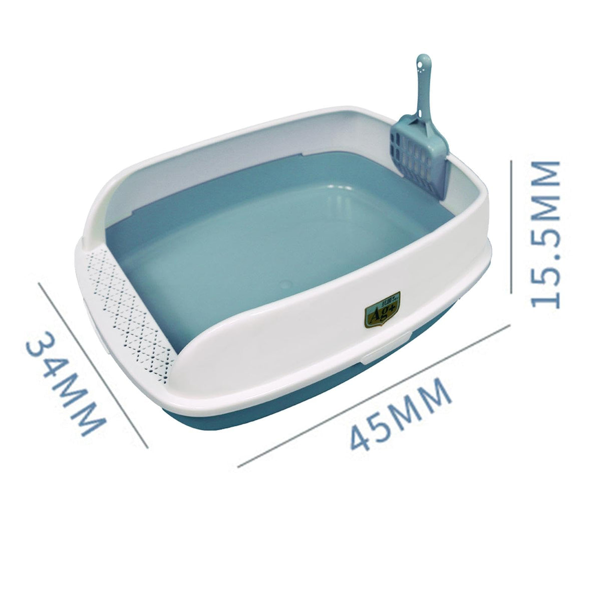 Blue High Sided Cat Litter Box with Scoop Z72272