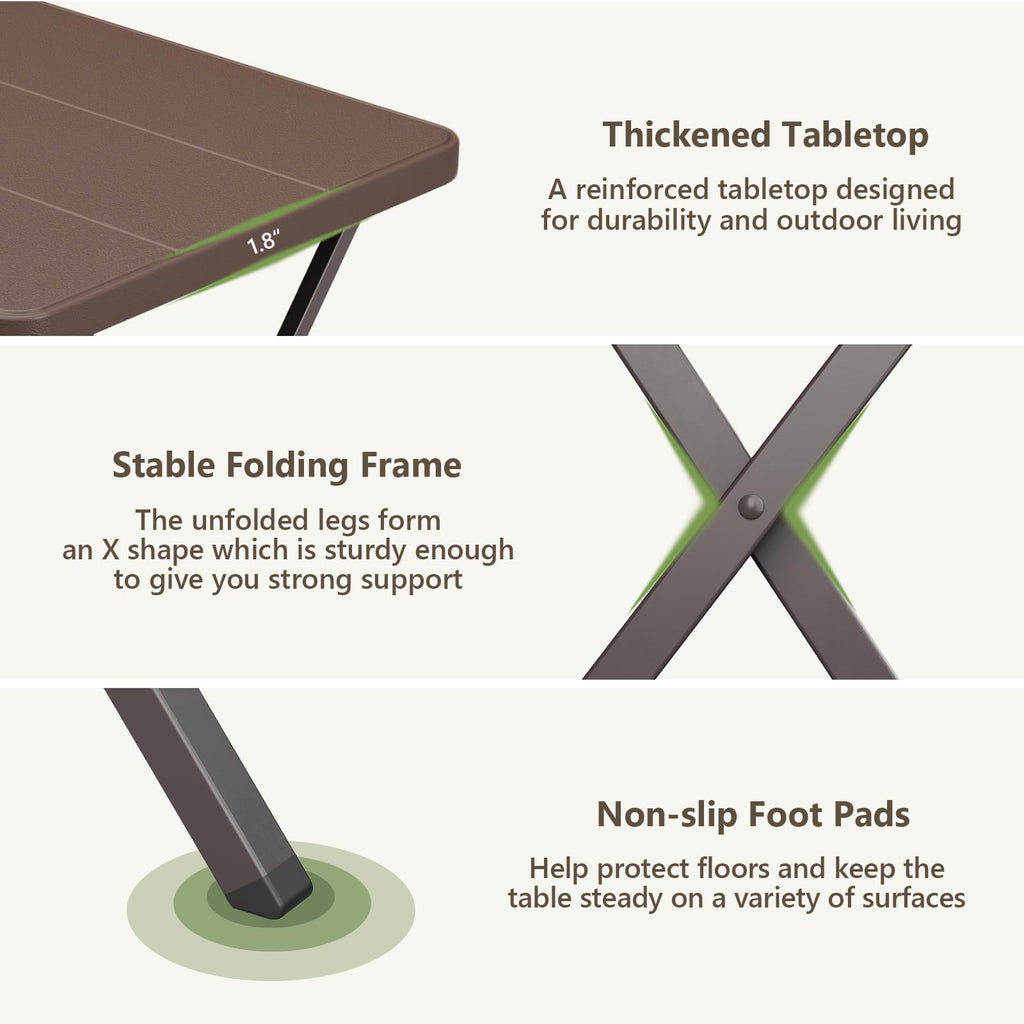 27 Inch Square Folding Table Q909