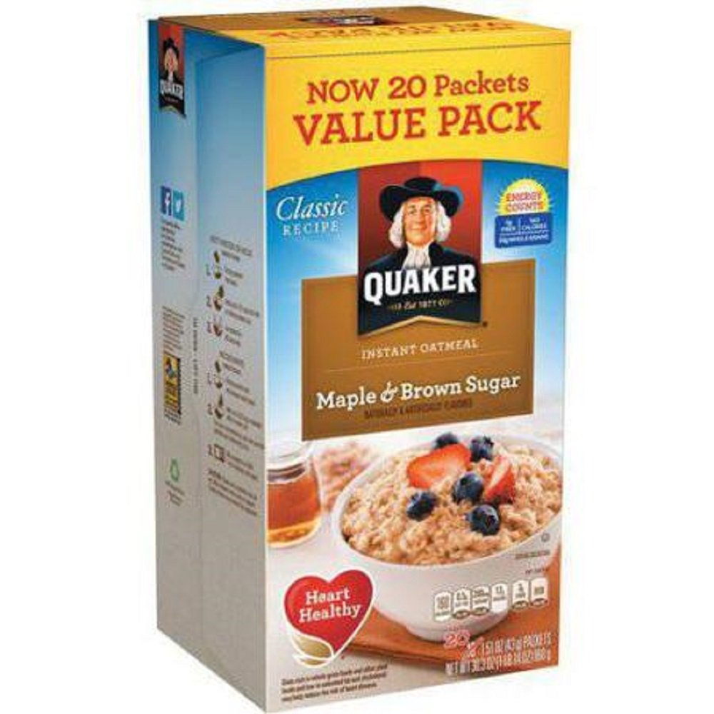 Maple Brown Sugar Instant Oatmeal Hot Cereal, 30.3 Oz T707592