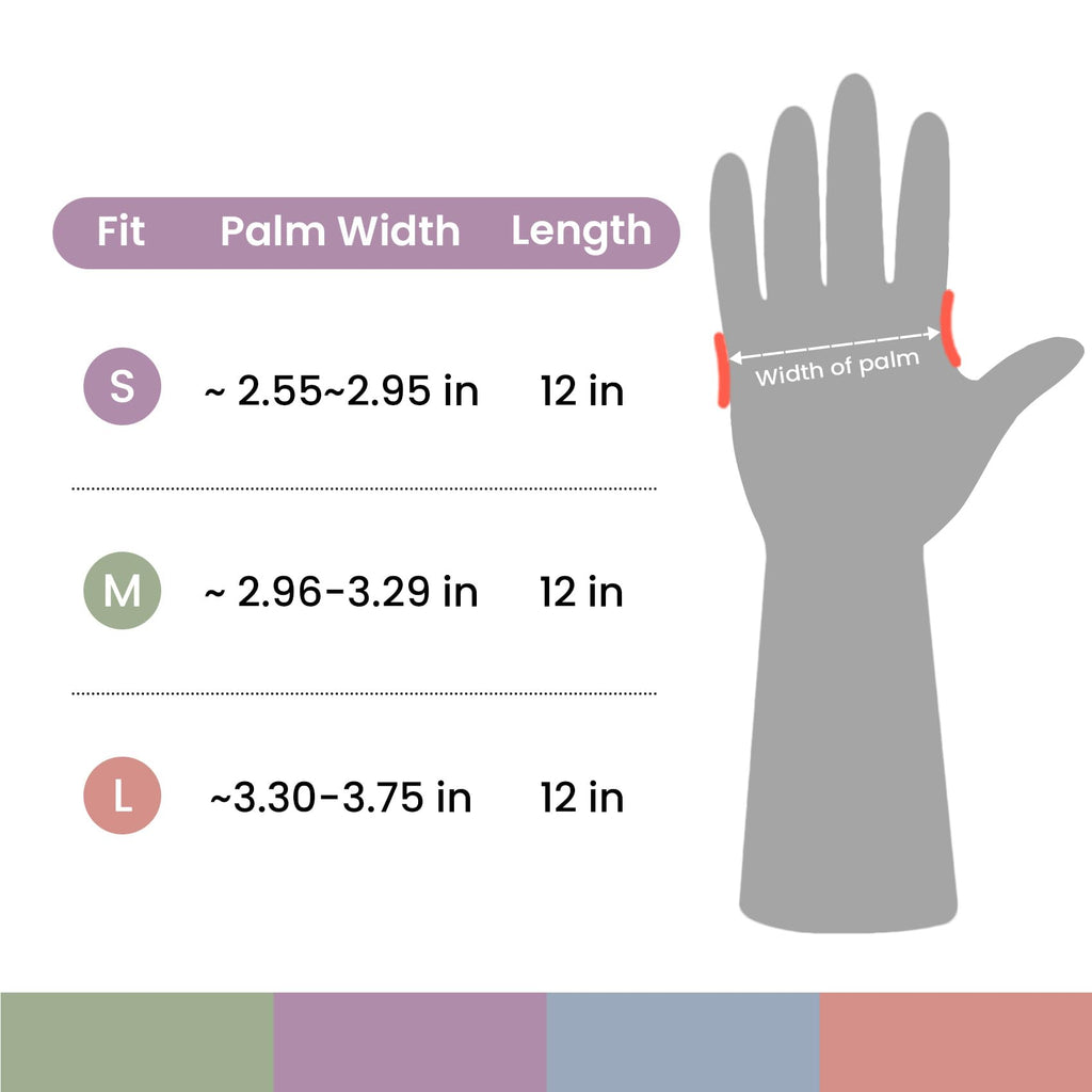4 Pairs Reusable Rubber Cleaning Gloves with Flocked Lining and Non-Slip Grip F84369