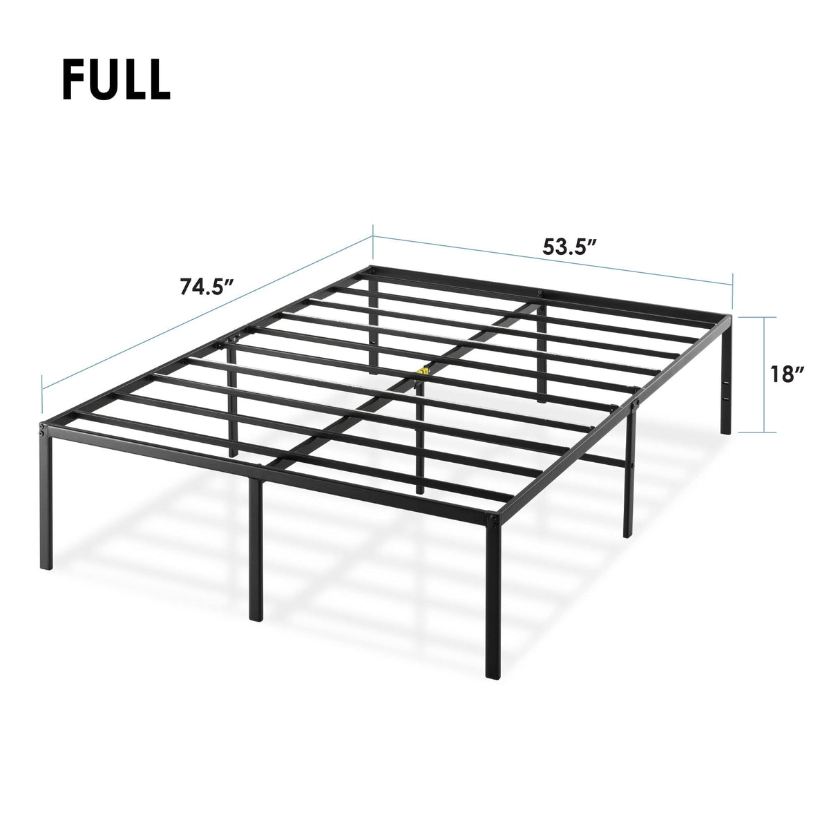 18 Inch Black Metal Platform Bed Frame U924715