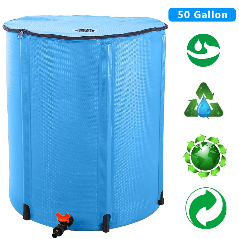 50 Gallon Collapsible Rain Barrel with Filter Spigot Overflow Kit X939