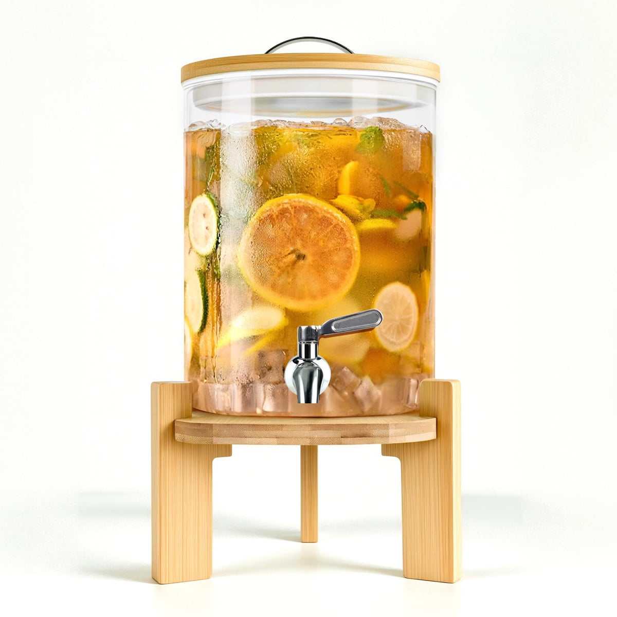 2.1 Gallon Glass Beverage Dispenser with Stand O5488