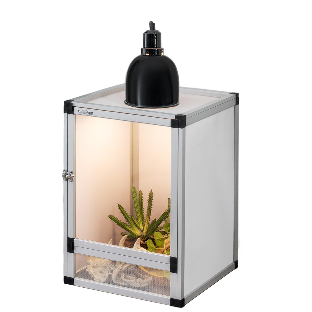 PVC Habitat Enclosure with Screen & Acrylic Doors, 12"x12"x18" Reptile Terrarium Y535708