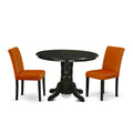 3 Piece Round Dining Table Set with 2 Faux Leather Chairs S28366
