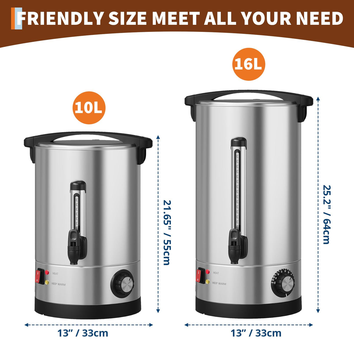 10L Stainless Steel Commercial Coffee Urn S885