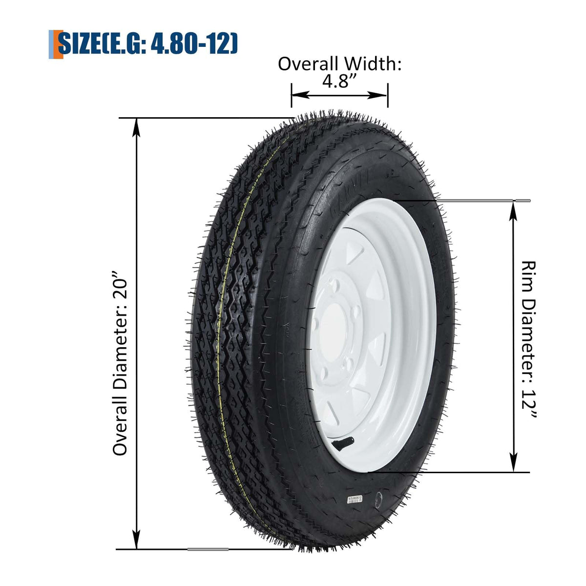 12 Trailer Tire and Wheel Assembly 5 Lug Set of 2 Q786637