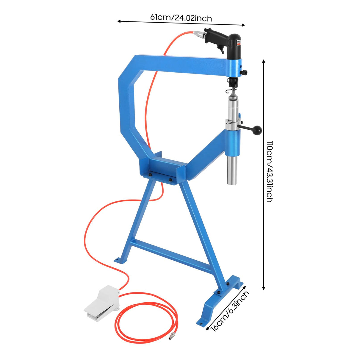 Pneumatic Planishing Hammer Metal Shaping Machine with Anvil & Foot Pedal A90633