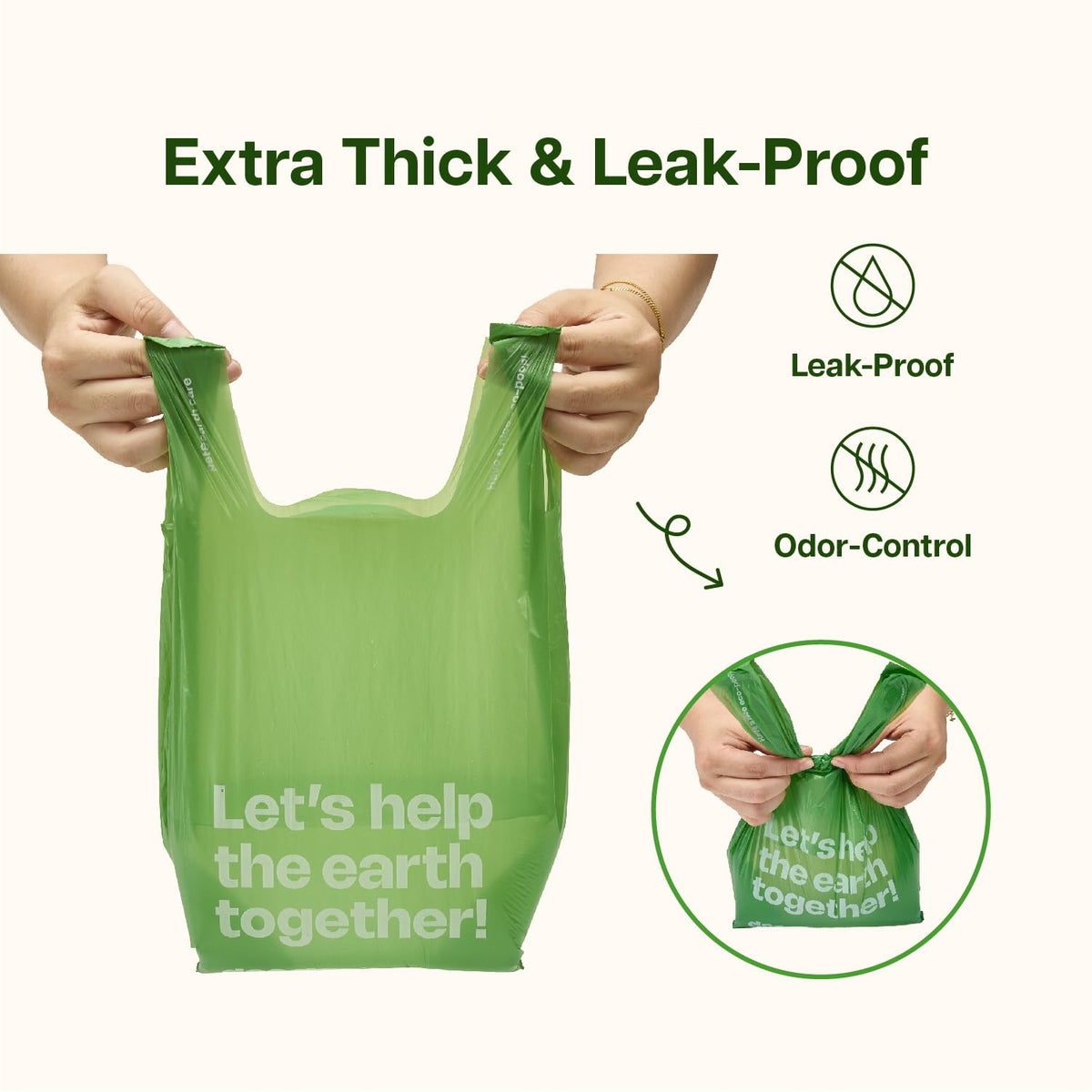 Dog Poop Bags with Handles, Large Size, 240 Bags, Unscented O718981