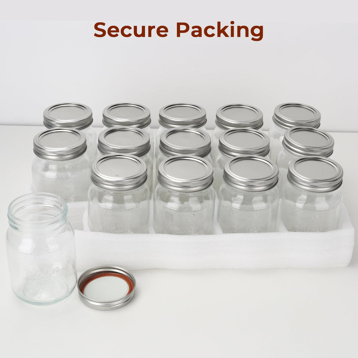 16oz 12 Pack Mason Jars with Airtight Lids U5647