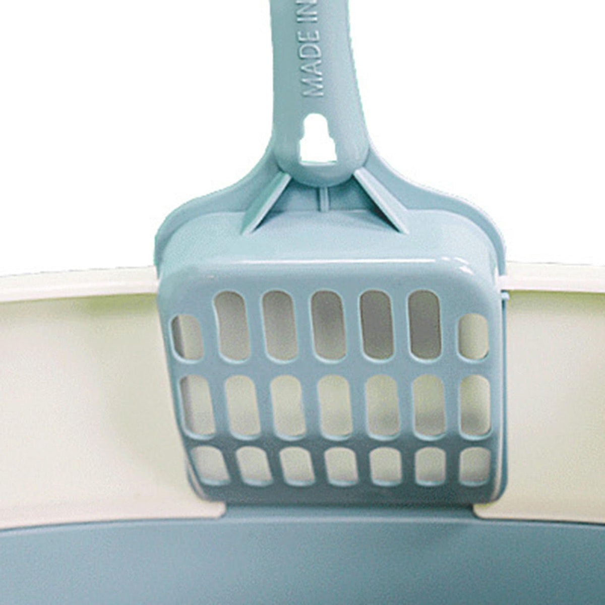 Blue High Sided Cat Litter Box with Scoop Z72272