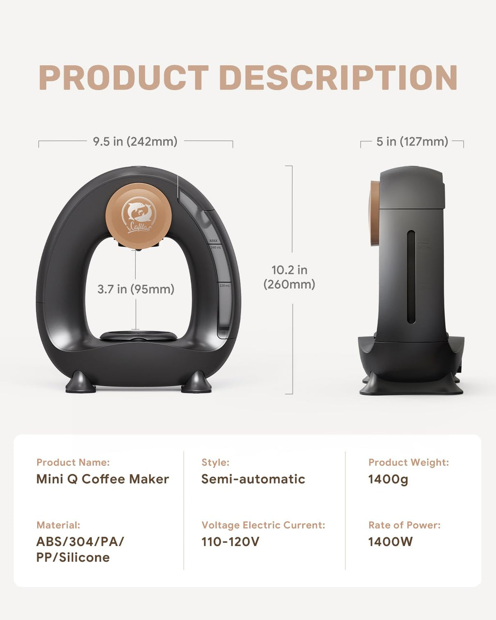 2-in-1 Mini Single Serve Coffee Maker O601213
