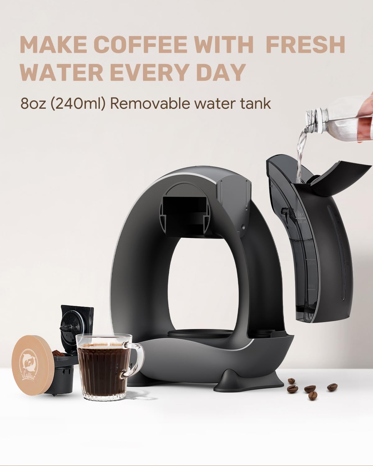 2-in-1 Mini Single Serve Coffee Maker O601213