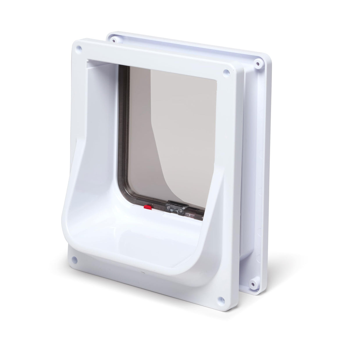Electromagnetic 4-Way-Locking Cat Flap with 2 Collar Keys White P282642
