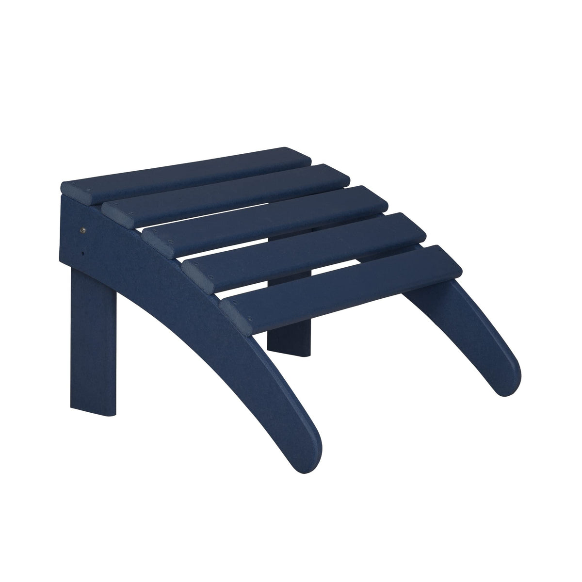 2pcs Navy Blue HDPE Outdoor Adirondack Chairs with Footrest Ottoman Set P453403
