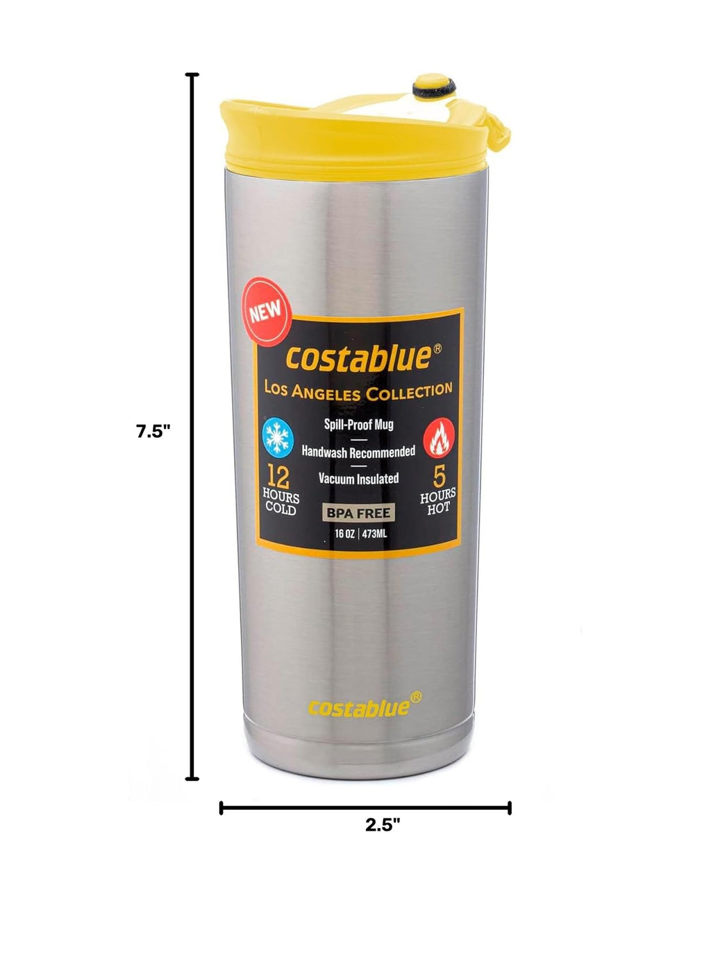 16 Oz Stainless Steel Insulated Travel Coffee Mug M79098