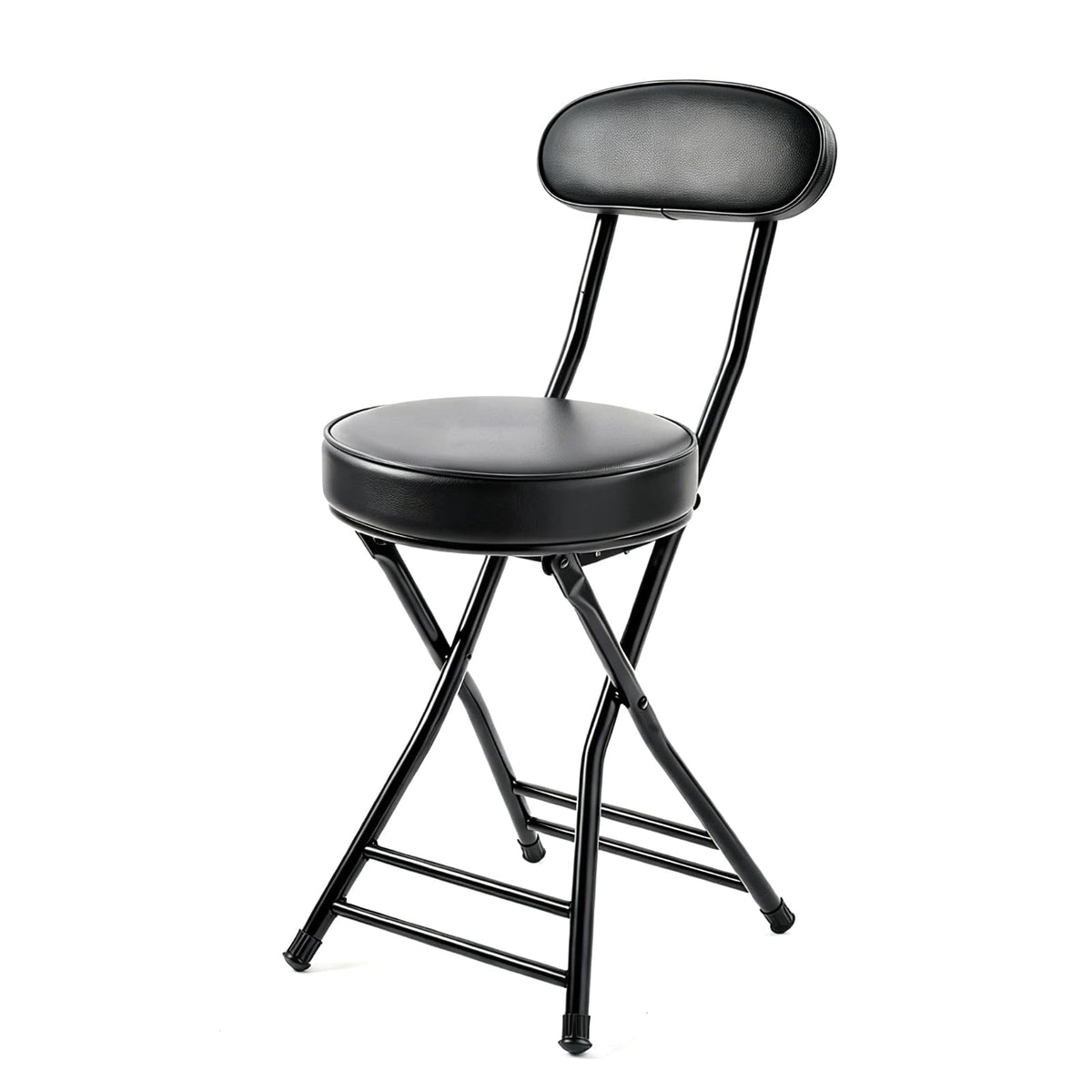 Cushioned Black Folding Stool W922
