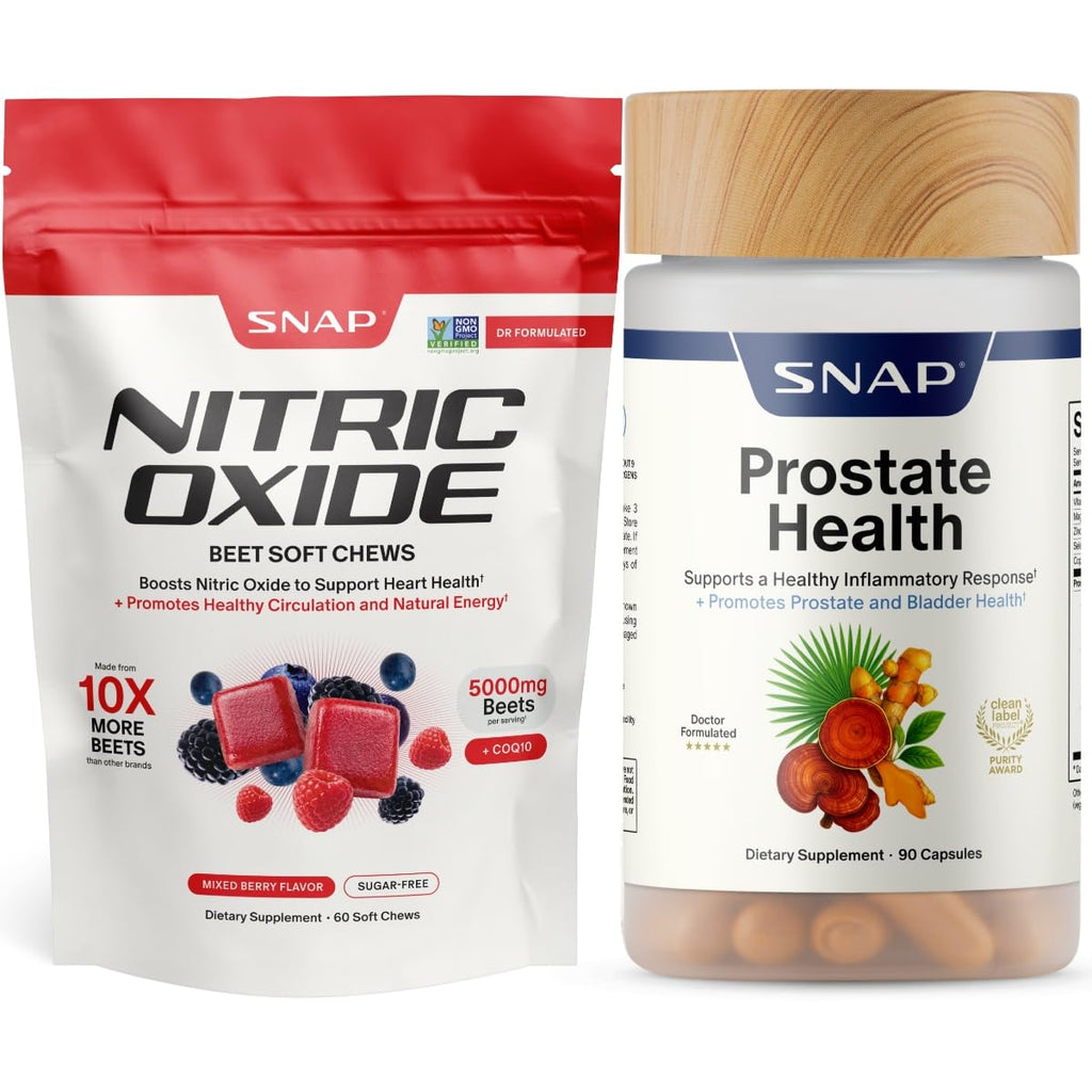 Nitric Oxide Beets Soft Chews + Prostate Health Capsules Q150
