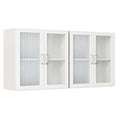 White Wall Cabinet with Acrylic Glass Doors and Adjustable Shelf, Set of 2 Q161