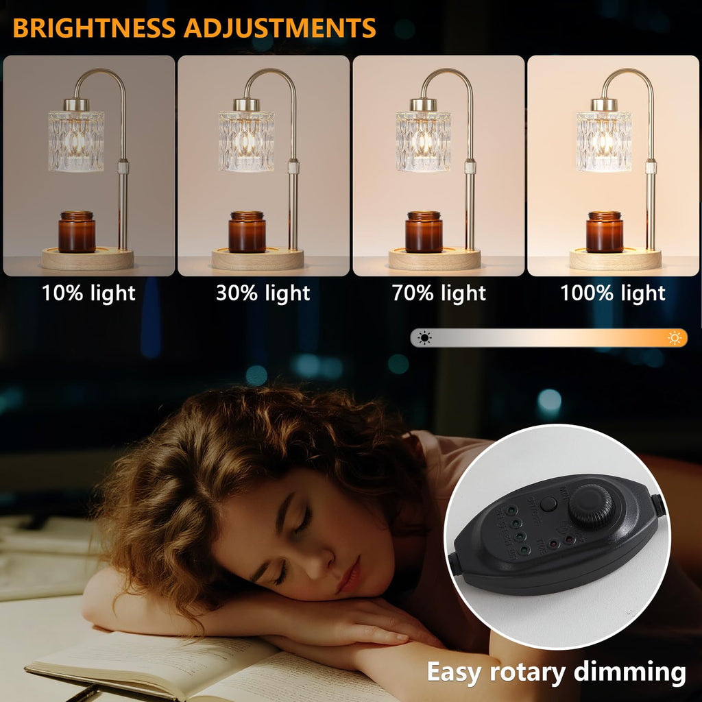 Gold Candle Warmer Lamp with Dimmer and Timer S79385