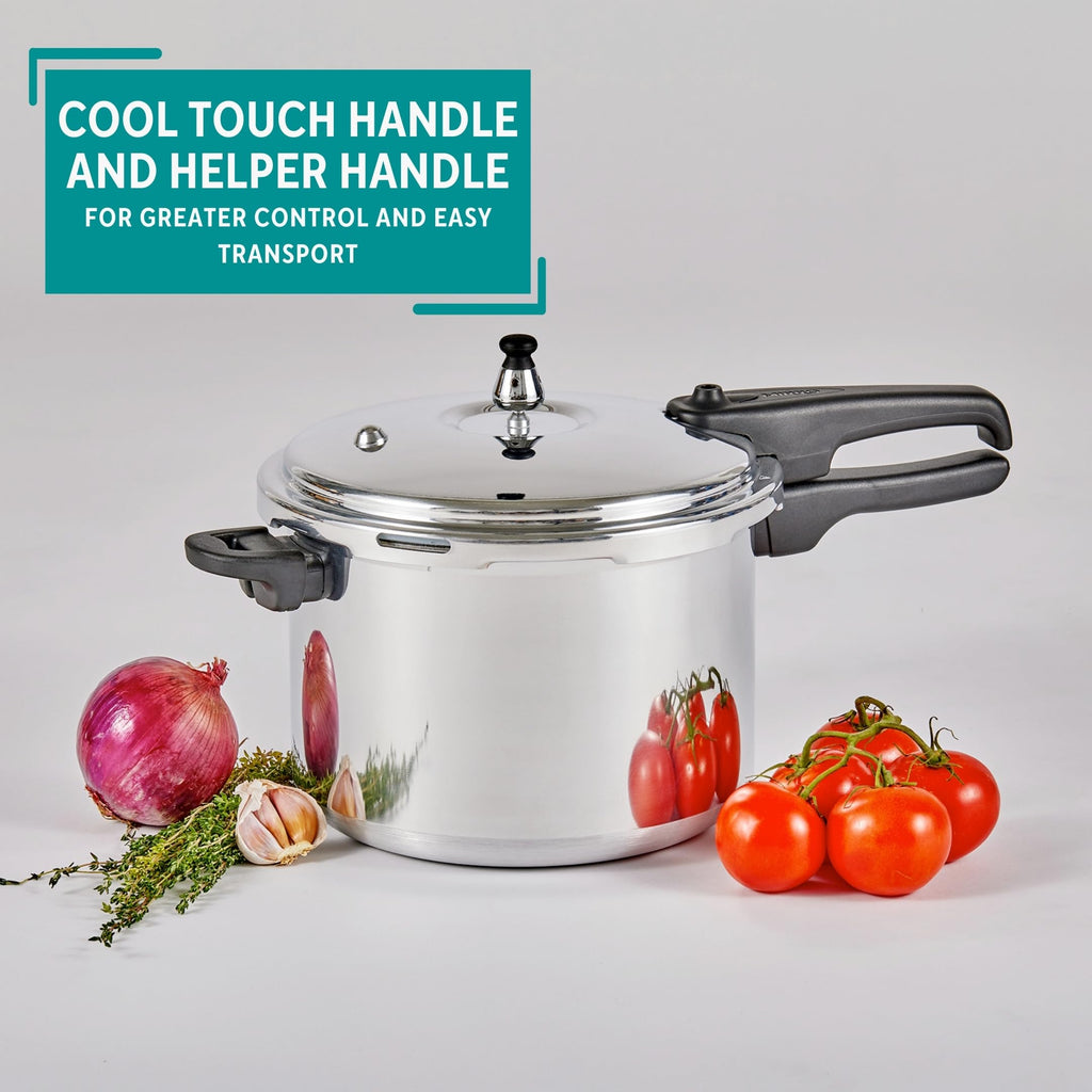 Polished Aluminum 8-Quart Pressure Cooker U6417