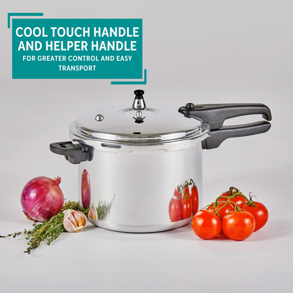 Polished Aluminum 8-Quart Pressure Cooker U6417