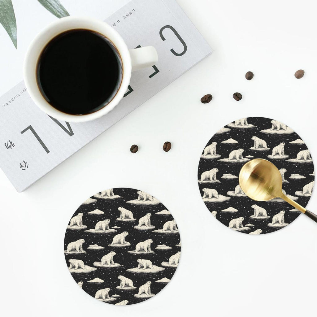 White Bear Print Coasters Set of 4 B115