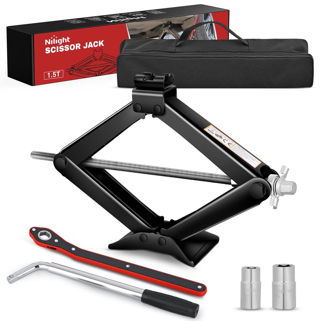 1.5 Ton Scissor Jack with Ratchet Lug Wrench J216326