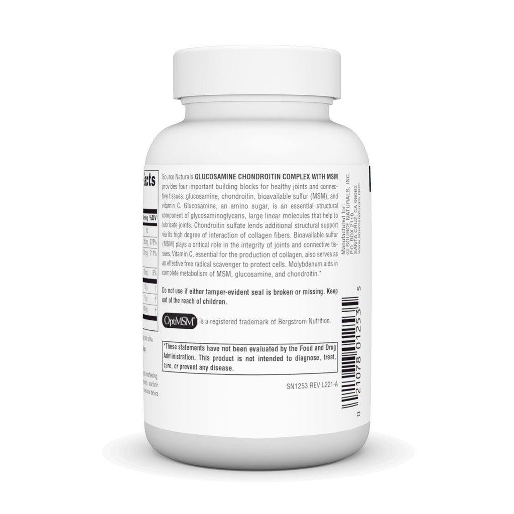 Glucosamine Chondroitin Complex with MSM, 60 Tablets F985
