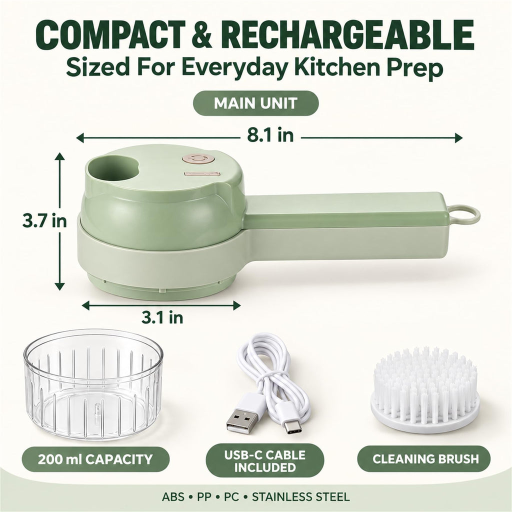 4-in-1 Handheld Electric Vegetable Cutter O725608