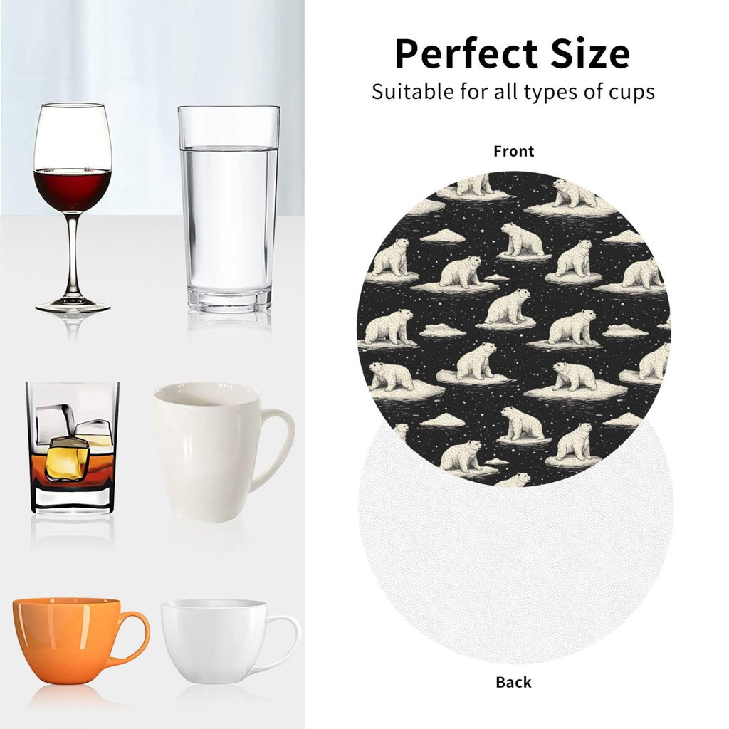 White Bear Print Coasters Set of 4 B115