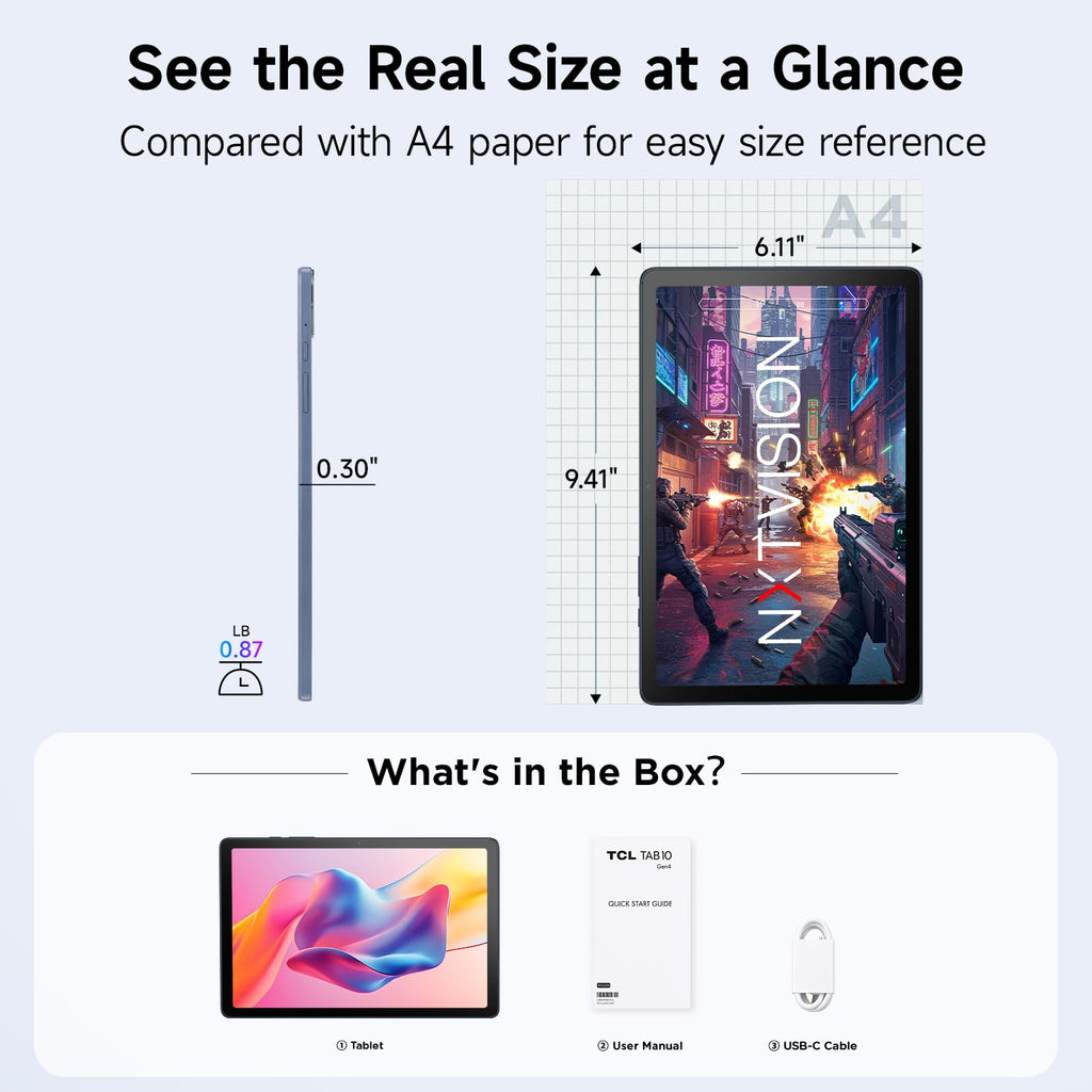 Android Tablet 10.1" FHD Display 4+128GB I9747
