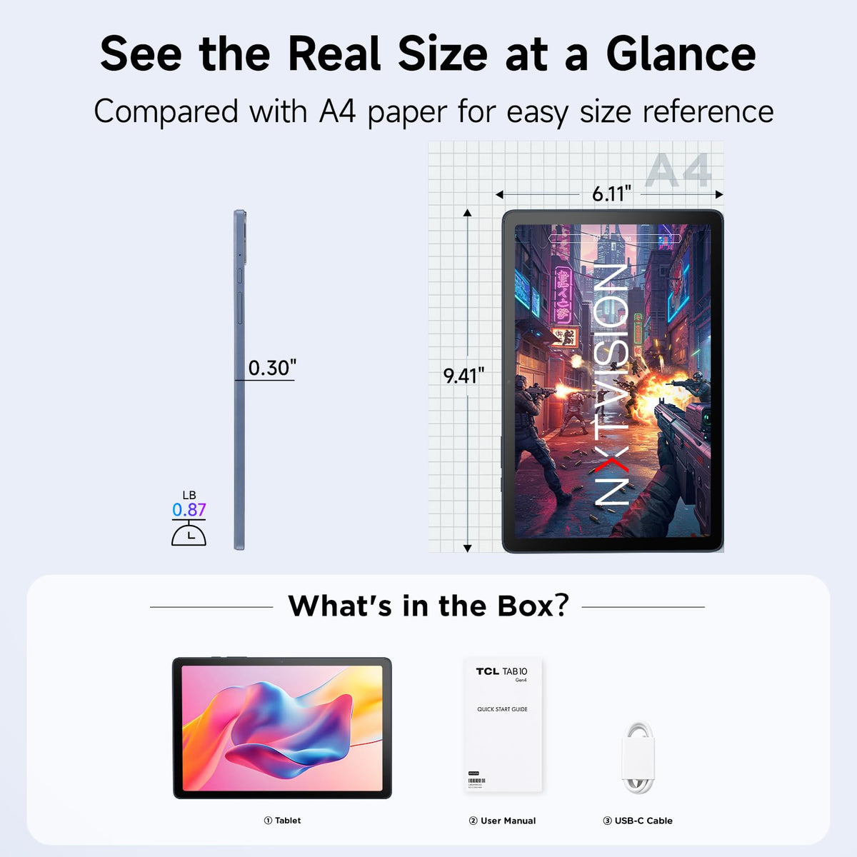 Android Tablet 10.1" FHD Display 4+128GB I9747