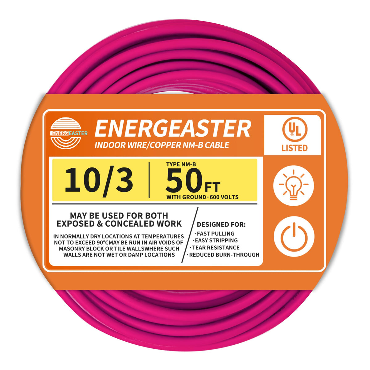 10/3 NM-B Copper Cable with Ground 50FT K6658
