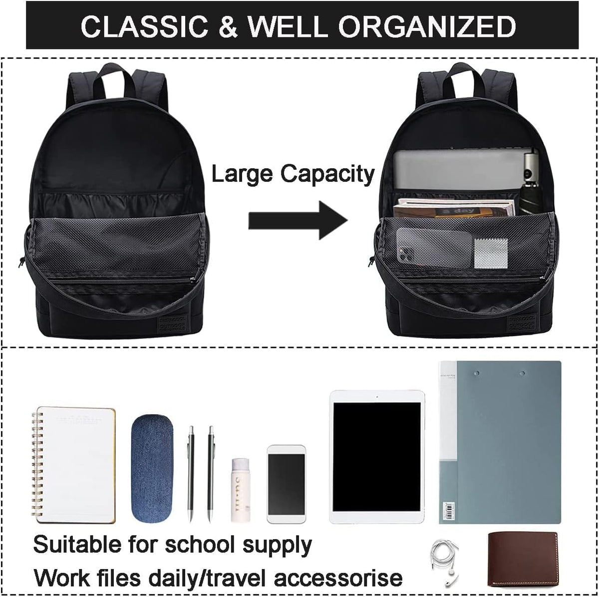Black Laptop Backpack S339132