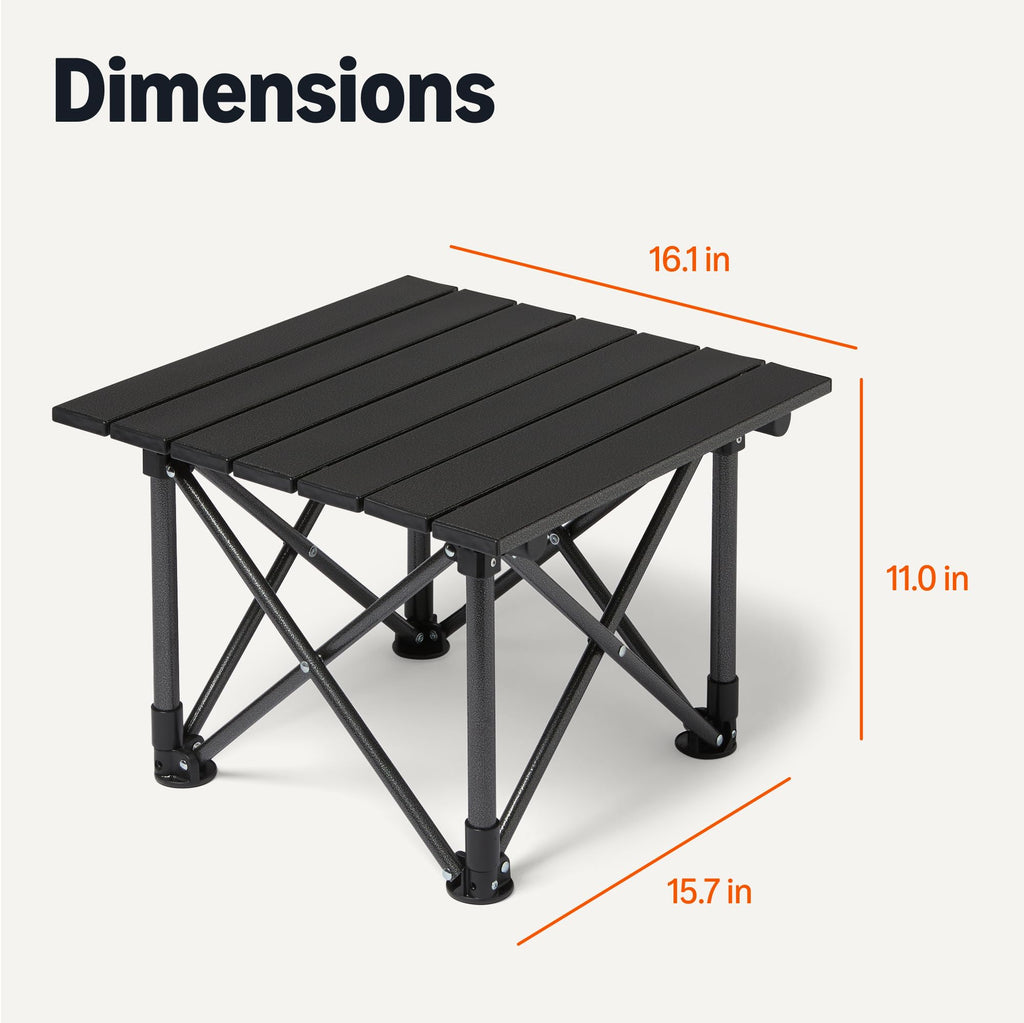 Folding Camping Table Alloy Steel Aluminum Small Black V567740